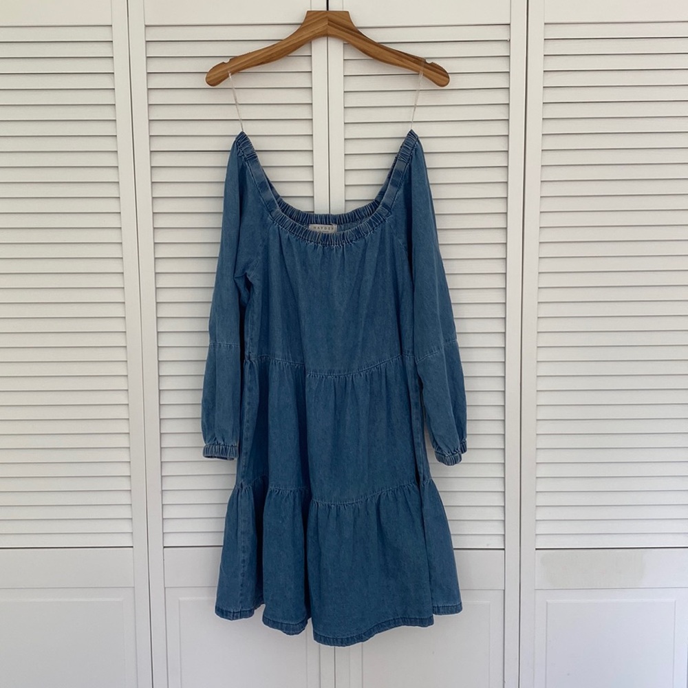 Hayden Denim Off Shoulder Dress